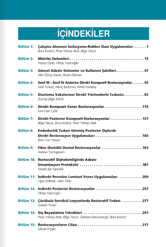 Restoratif Diş Tedavisi Akıl Notları