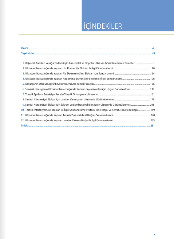 Rejyonal Anestezi ve Ağrı Tedavisi İçin Sonoanatomi Atlası
