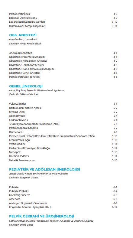 Obstetrik ve Jinekoloji Özet Bilgiler ve Güncel Notlar